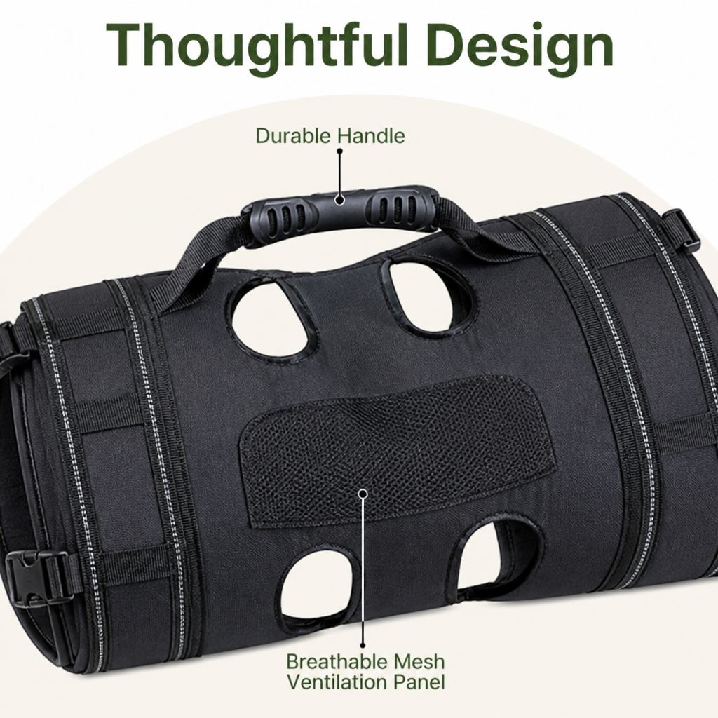 Breathable Oxford cloth & padded straps dog carrier backpack