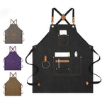 Canvas Sleeveless Apron, Waterproof and Oil-Proof Cotton Canvas