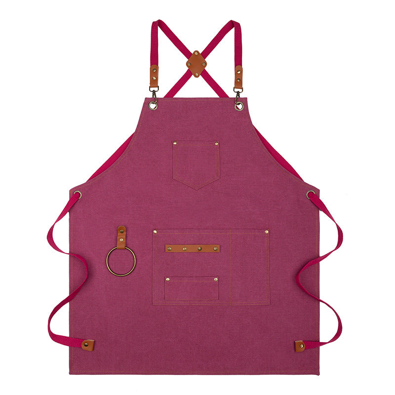 Canvas Sleeveless Apron, Waterproof and Oil-Proof Cotton Canvas