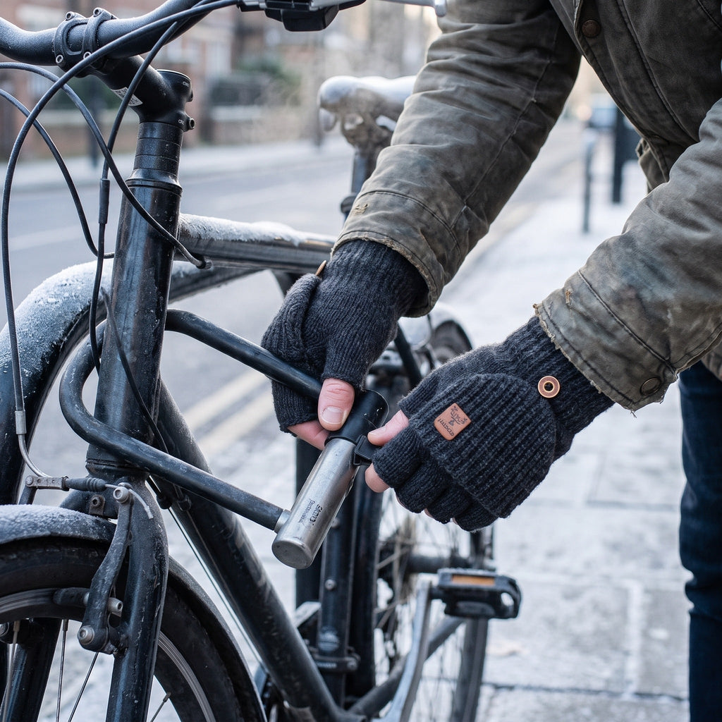 Cashmere Convertible Mittens Fingerless Knit Touchscreen Hand Warmers