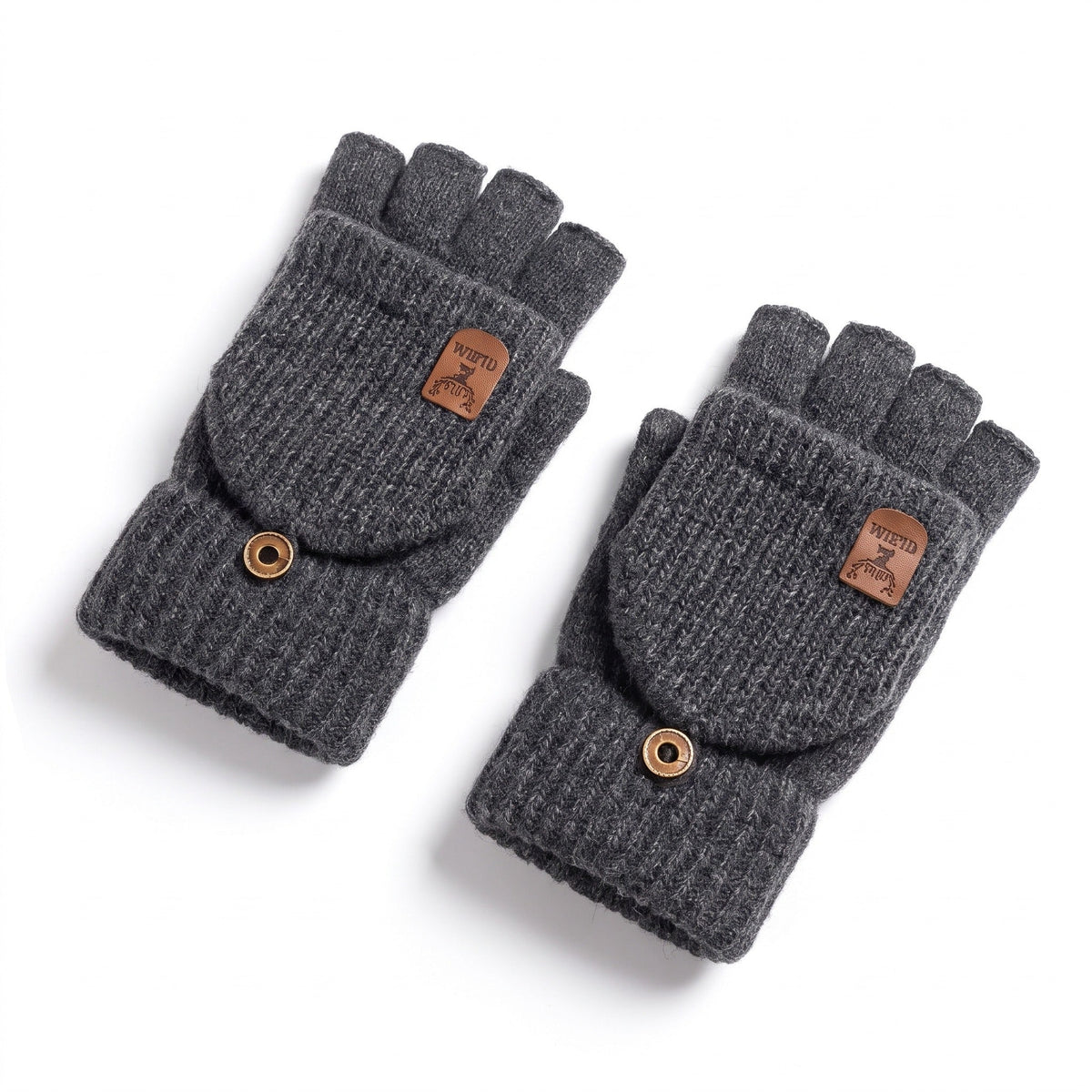 Cashmere Convertible Mittens Fingerless Knit Touchscreen Hand Warmers