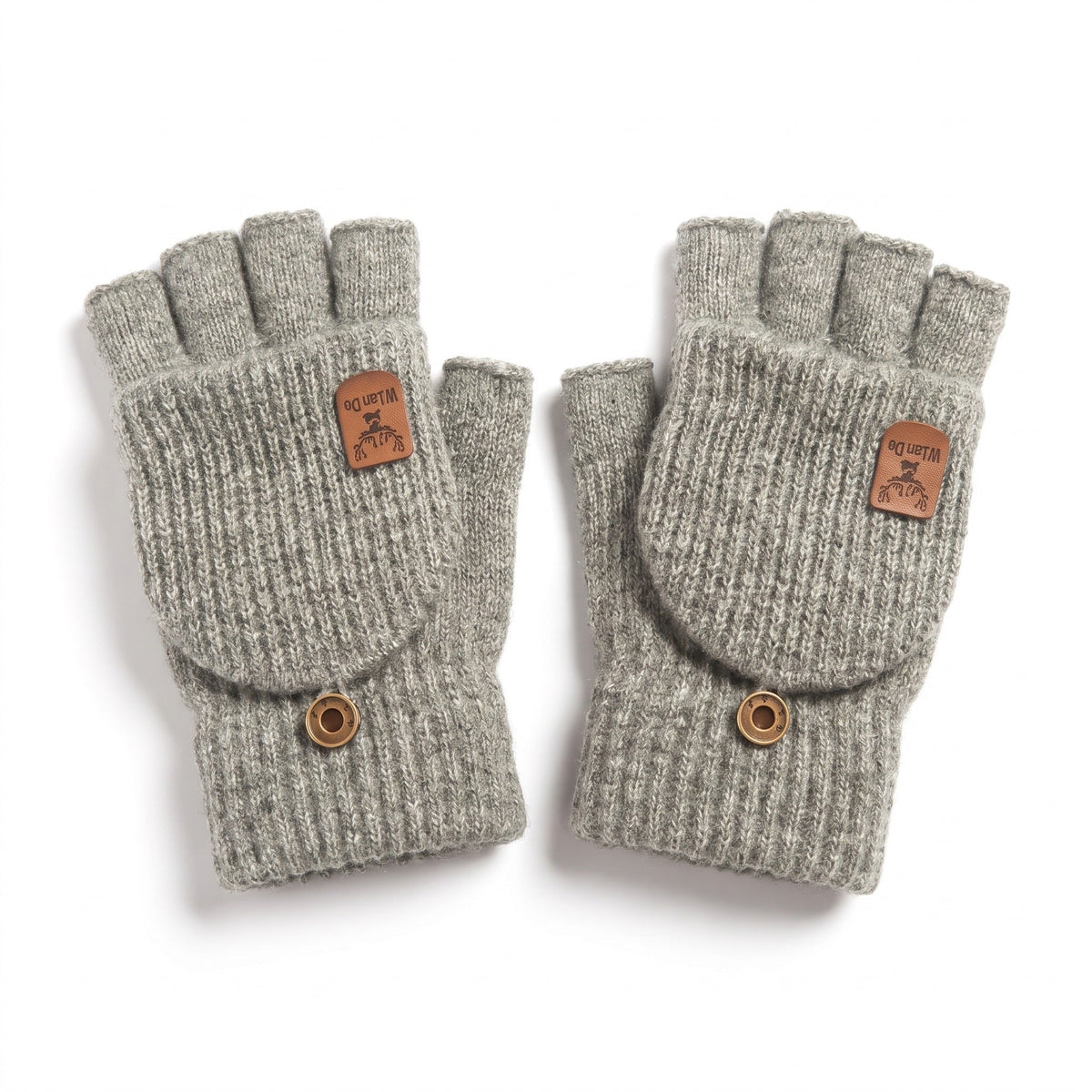 Cashmere Convertible Mittens Fingerless Knit Touchscreen Hand Warmers