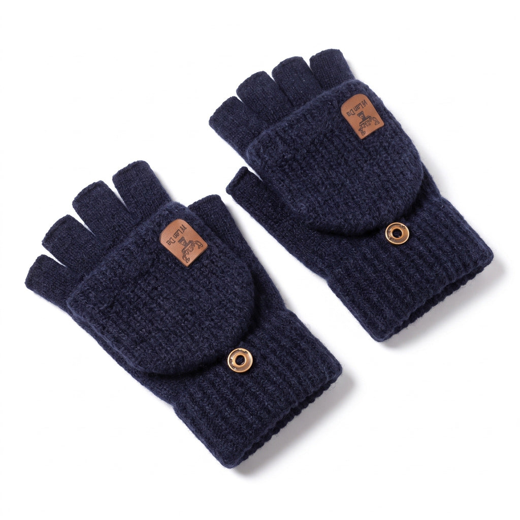 Cashmere Convertible Mittens Fingerless Knit Touchscreen Hand Warmers