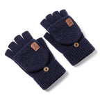 Cashmere Convertible Mittens Fingerless Knit Touchscreen Hand Warmers