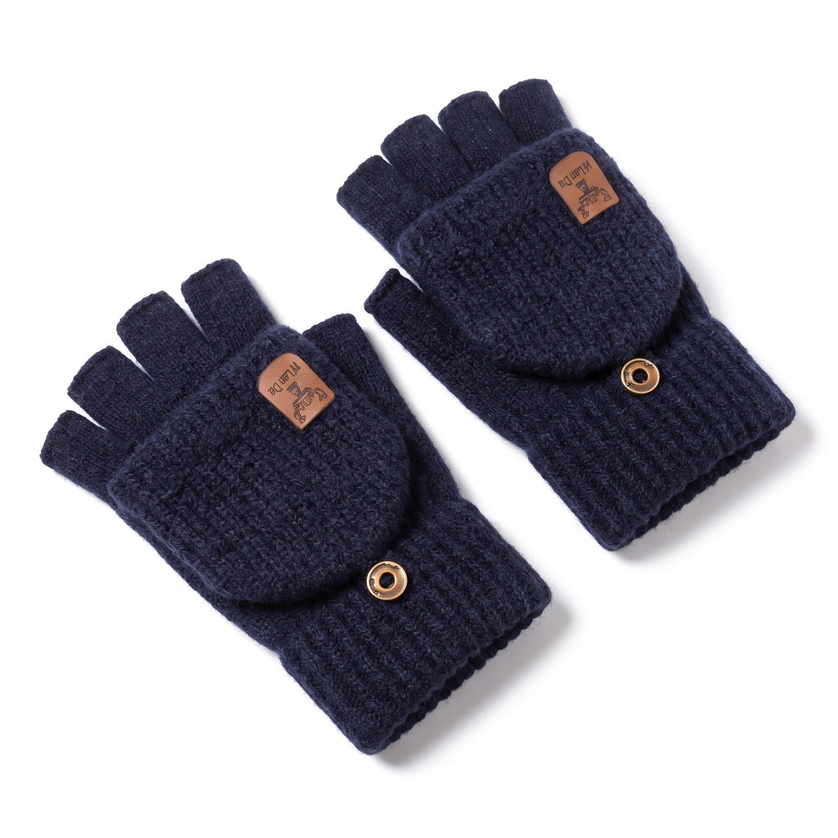 Cashmere Convertible Mittens Fingerless Knit Touchscreen Hand Warmers