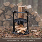 Cast Iron Log Splitter Wedge Safety Cage Kindling Splitting Tool