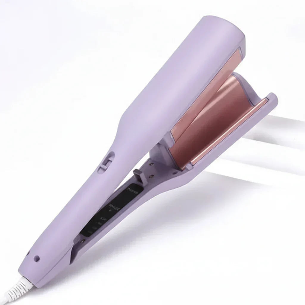 Ceramic Dual-Barrel Wave Iron — Negative Ion Plates, Precision Clamps