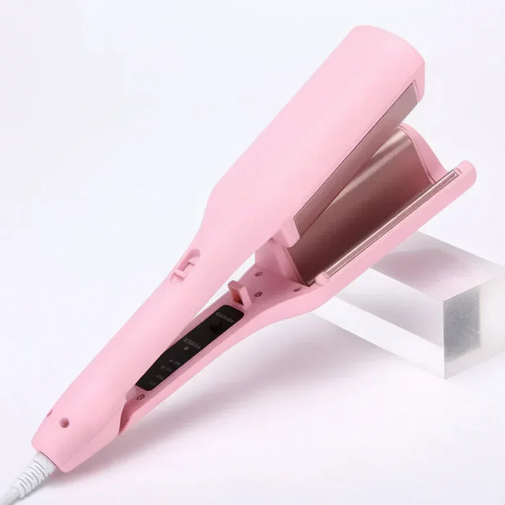Ceramic Dual-Barrel Wave Iron — Negative Ion Plates, Precision Clamps