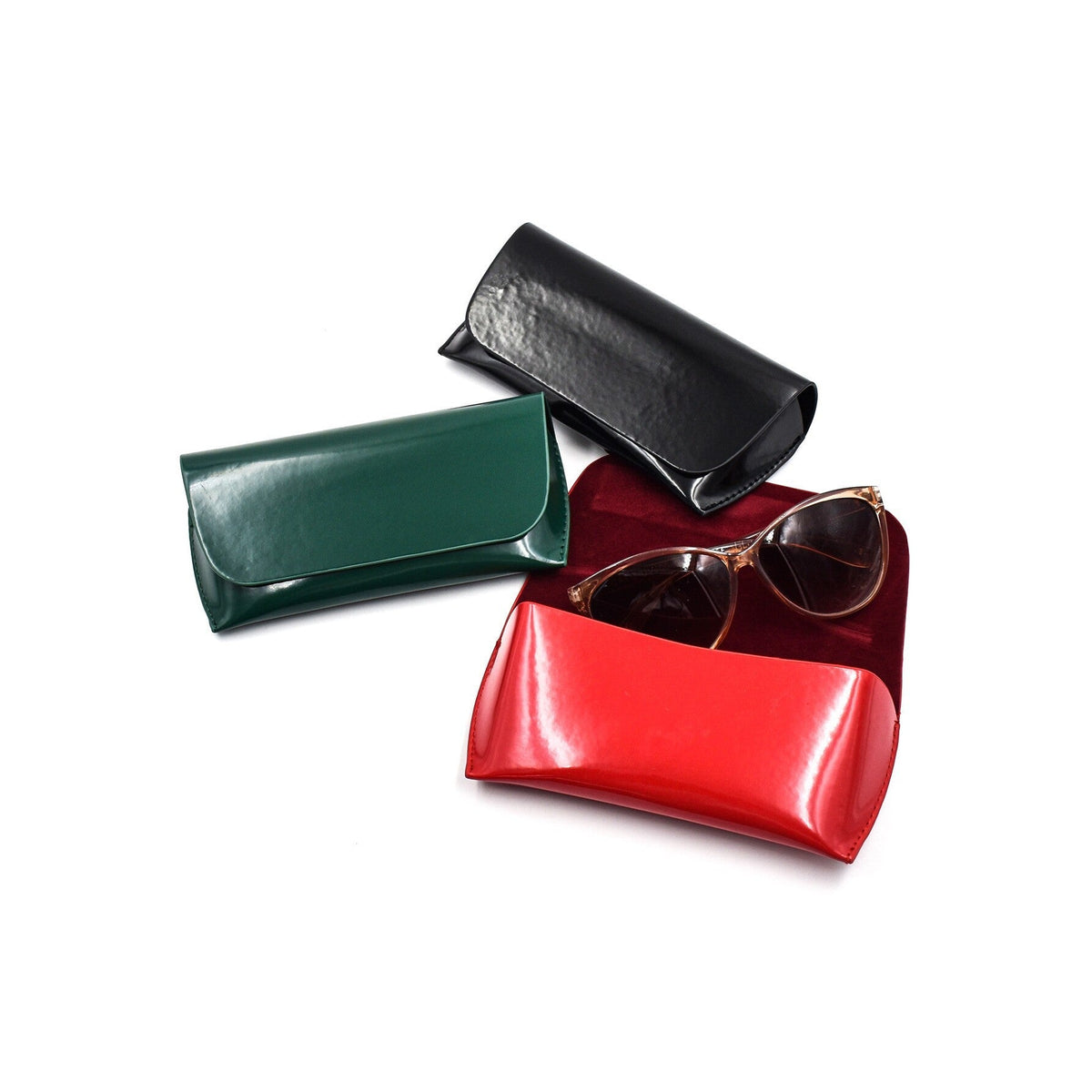 Chic Patent Leather Eyewear Case