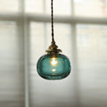 Classic Gold Pendant Light with Glass Shade E26 Copper Fixture for Living Room and Dining