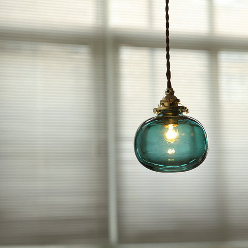 Classic Gold Pendant Light with Glass Shade E26 Copper Fixture for Living Room and Dining