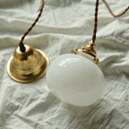 Classic Gold Pendant Light with Glass Shade E26 Copper Fixture for Living Room and Dining