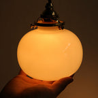 Classic Gold Pendant Light with Glass Shade E26 Copper Fixture for Living Room and Dining