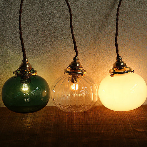 Classic Gold Pendant Light with Glass Shade E26 Copper Fixture for Living Room and Dining
