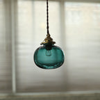 Classic Gold Pendant Light with Glass Shade E26 Copper Fixture for Living Room and Dining