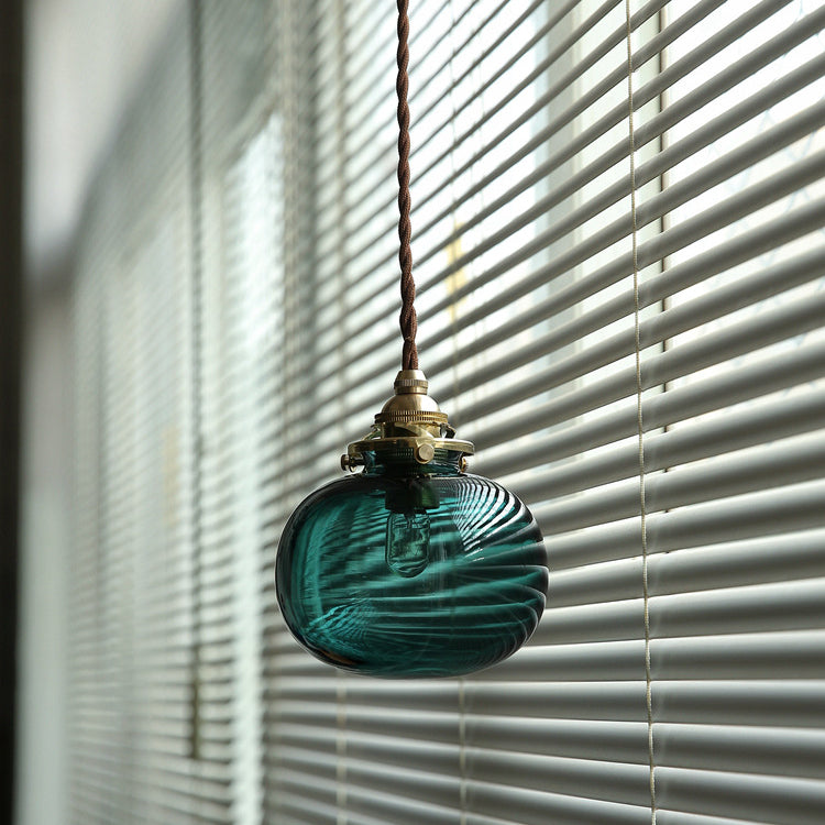 Classic Gold Pendant Light with Glass Shade E26 Copper Fixture for Living Room and Dining
