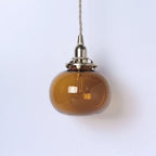 Classic Gold Pendant Light with Glass Shade E26 Copper Fixture for Living Room and Dining