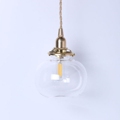 Classic Gold Pendant Light with Glass Shade E26 Copper Fixture for Living Room and Dining