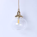 Classic Gold Pendant Light with Glass Shade E26 Copper Fixture for Living Room and Dining