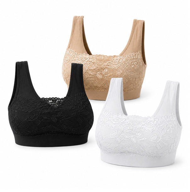 Comfort Bra – 3-Pack (Lace Bra)