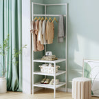 Corner Hall Tree Coat Rack Stand | Entryway Organiser & Clothes Storage
