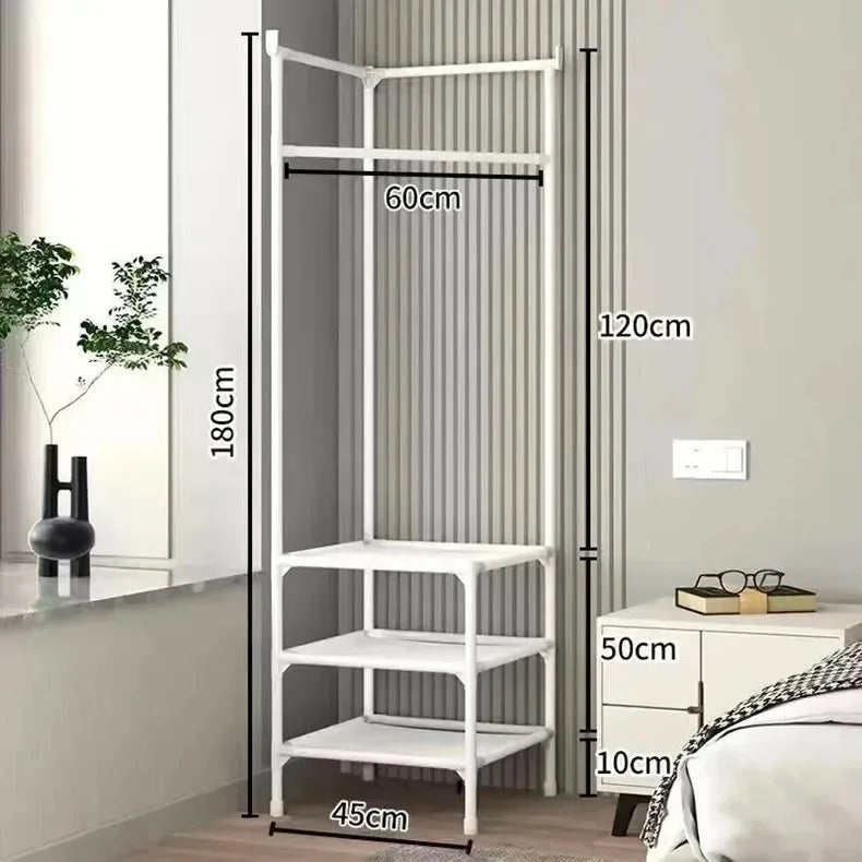 Corner Hall Tree Coat Rack Stand | Entryway Organiser & Clothes Storage