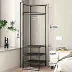 Corner Hall Tree Coat Rack Stand | Entryway Organiser & Clothes Storage