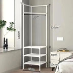 Corner Hall Tree Coat Rack Stand | Entryway Organiser & Clothes Storage