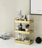 Cosmetic Organiser | Double-Layer Metal Trays | Gold Finish