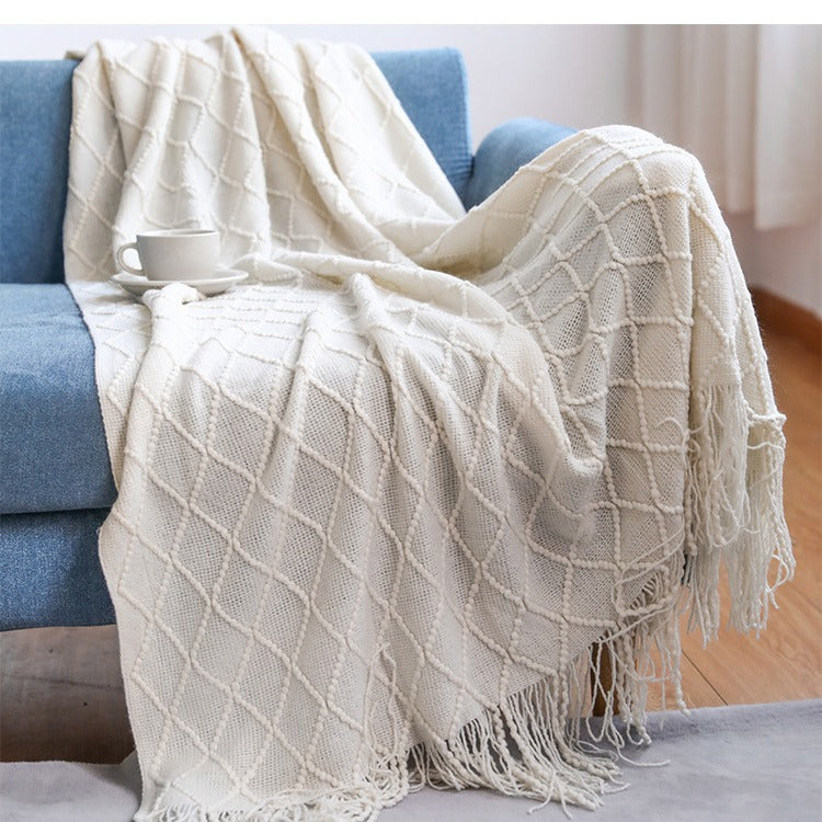 Cosy Knitted Throw Blanket