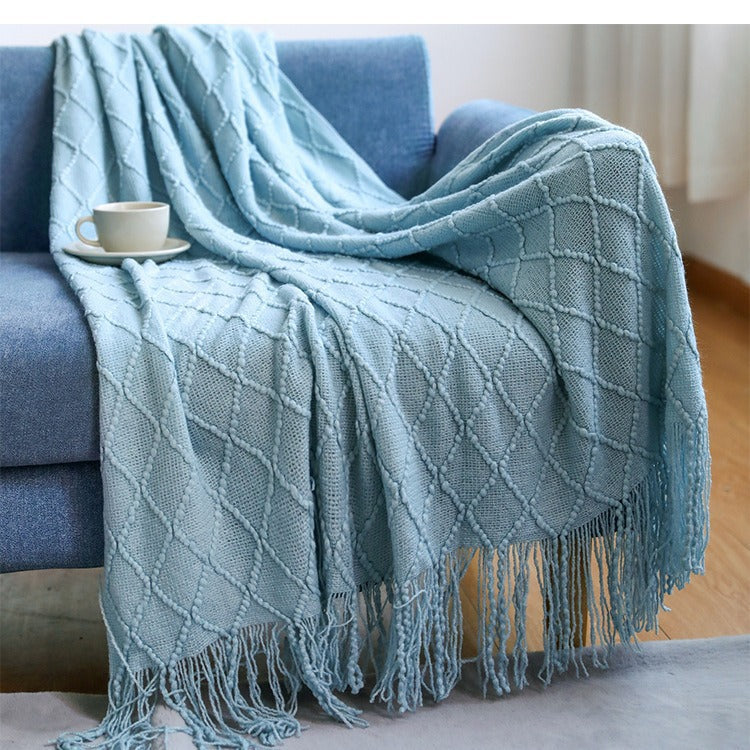 Cosy Knitted Throw Blanket