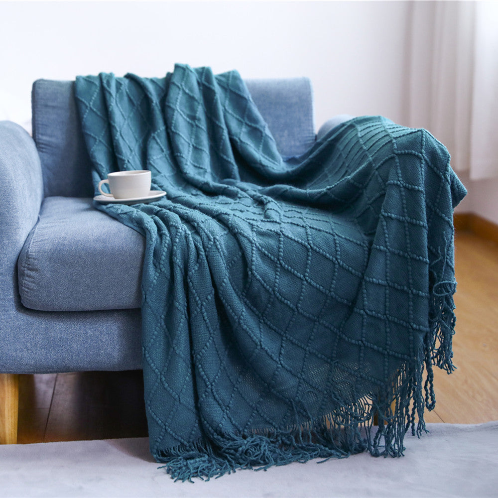 Cosy Knitted Throw Blanket