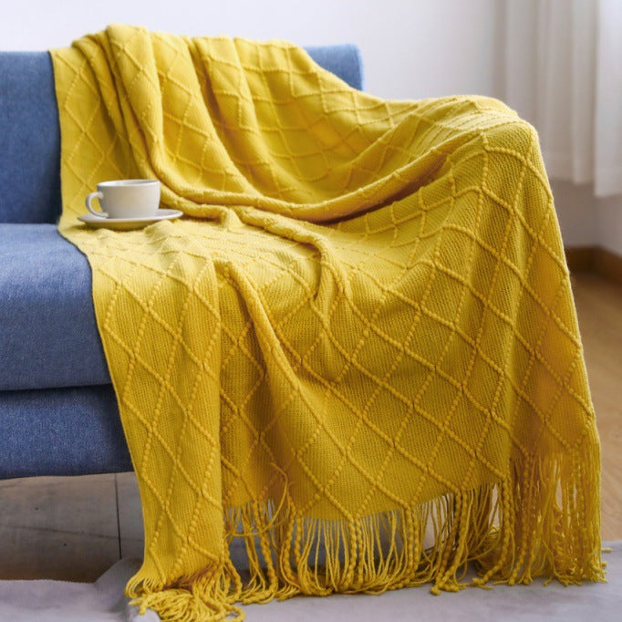 Cosy Knitted Throw Blanket
