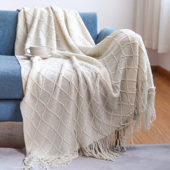 Cosy Knitted Throw Blanket