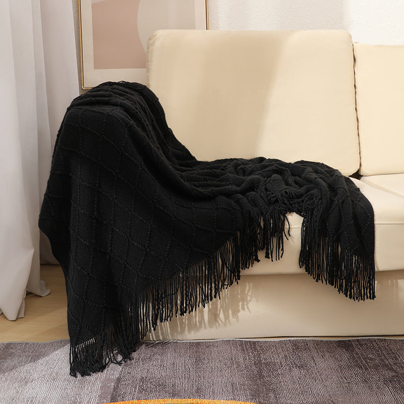 Cosy Knitted Throw Blanket