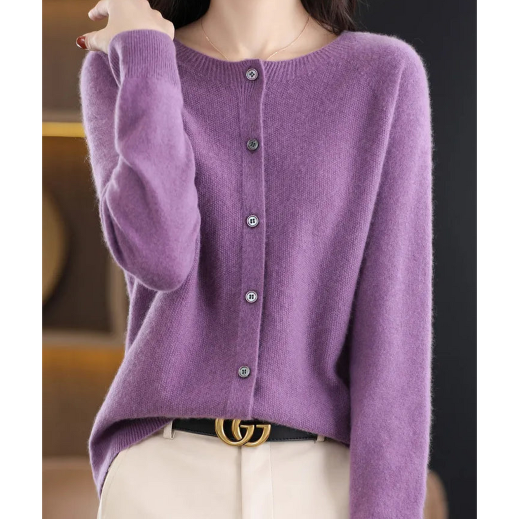 Cosy Merino Cashmere Blend Button Cardigan