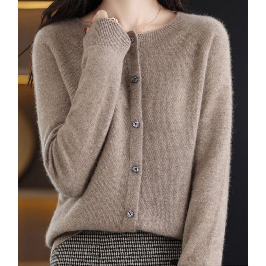 Cosy Merino Cashmere Blend Button Cardigan
