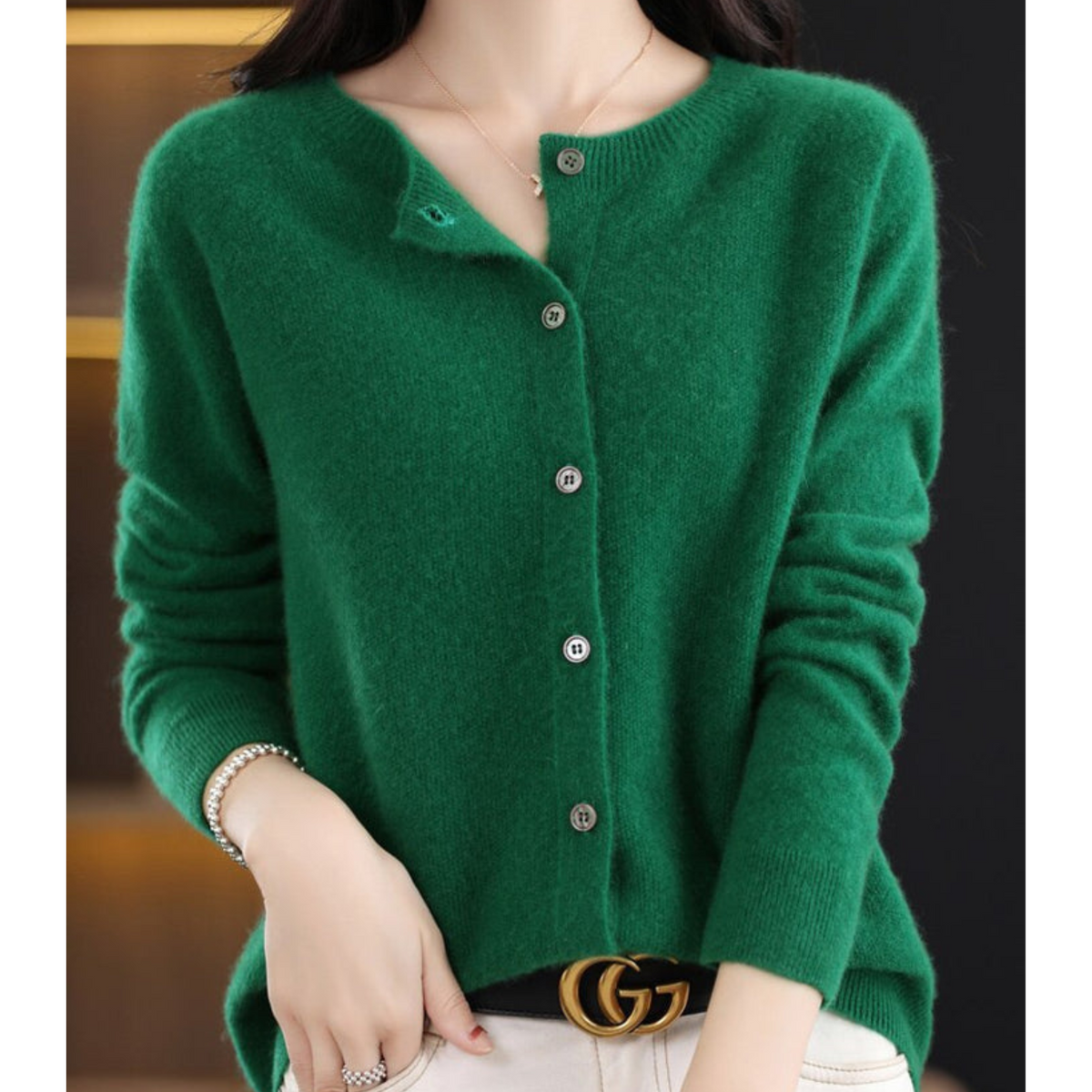 Cosy Merino Cashmere Blend Button Cardigan