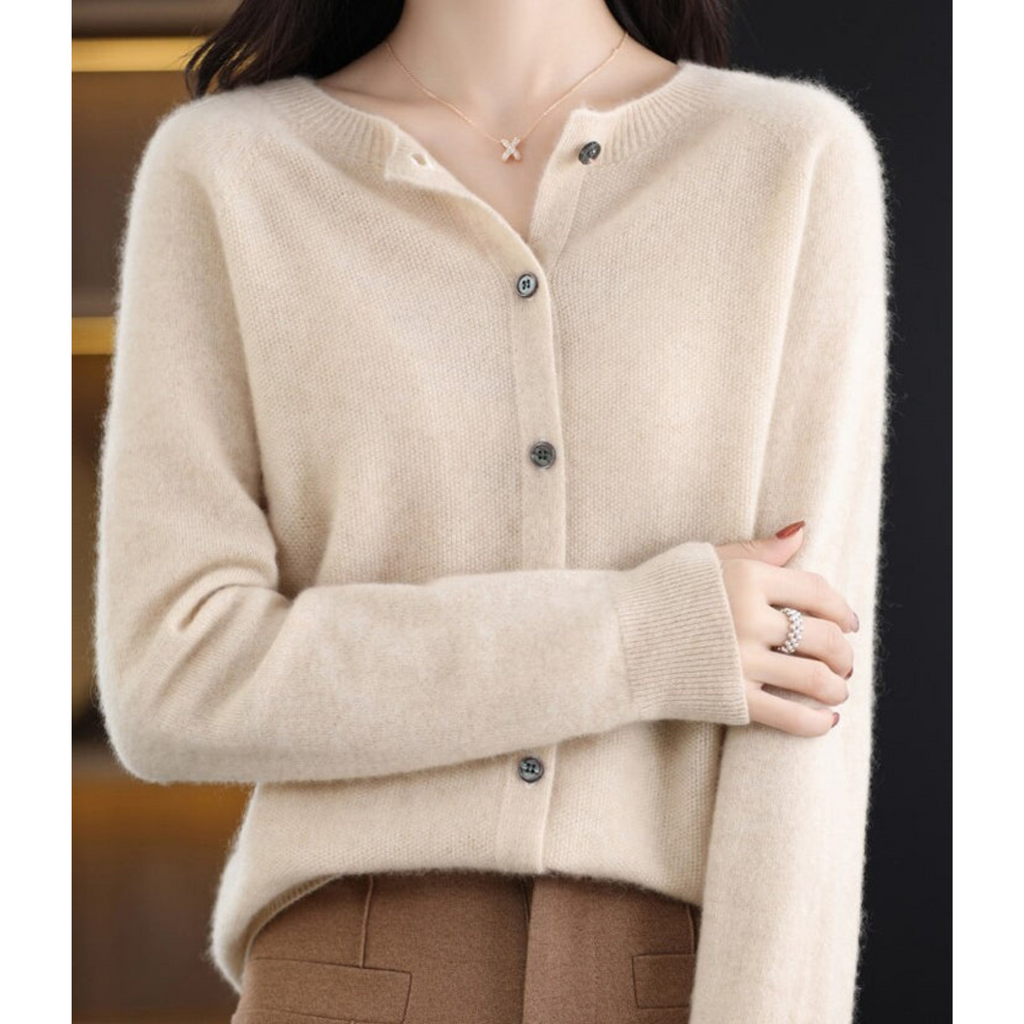 Cosy Merino Cashmere Blend Button Cardigan