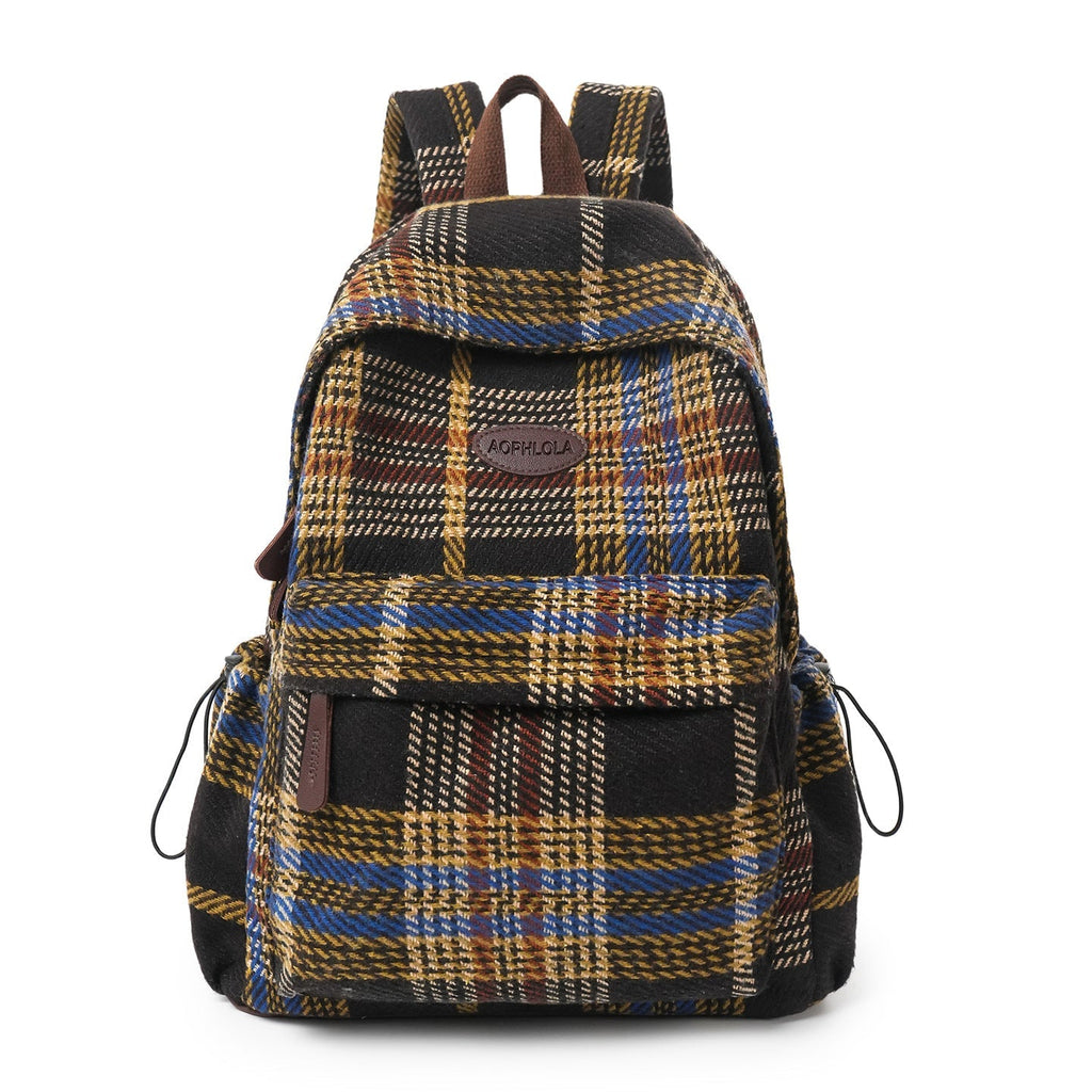 Cosy Plaid Patterned School Backpack