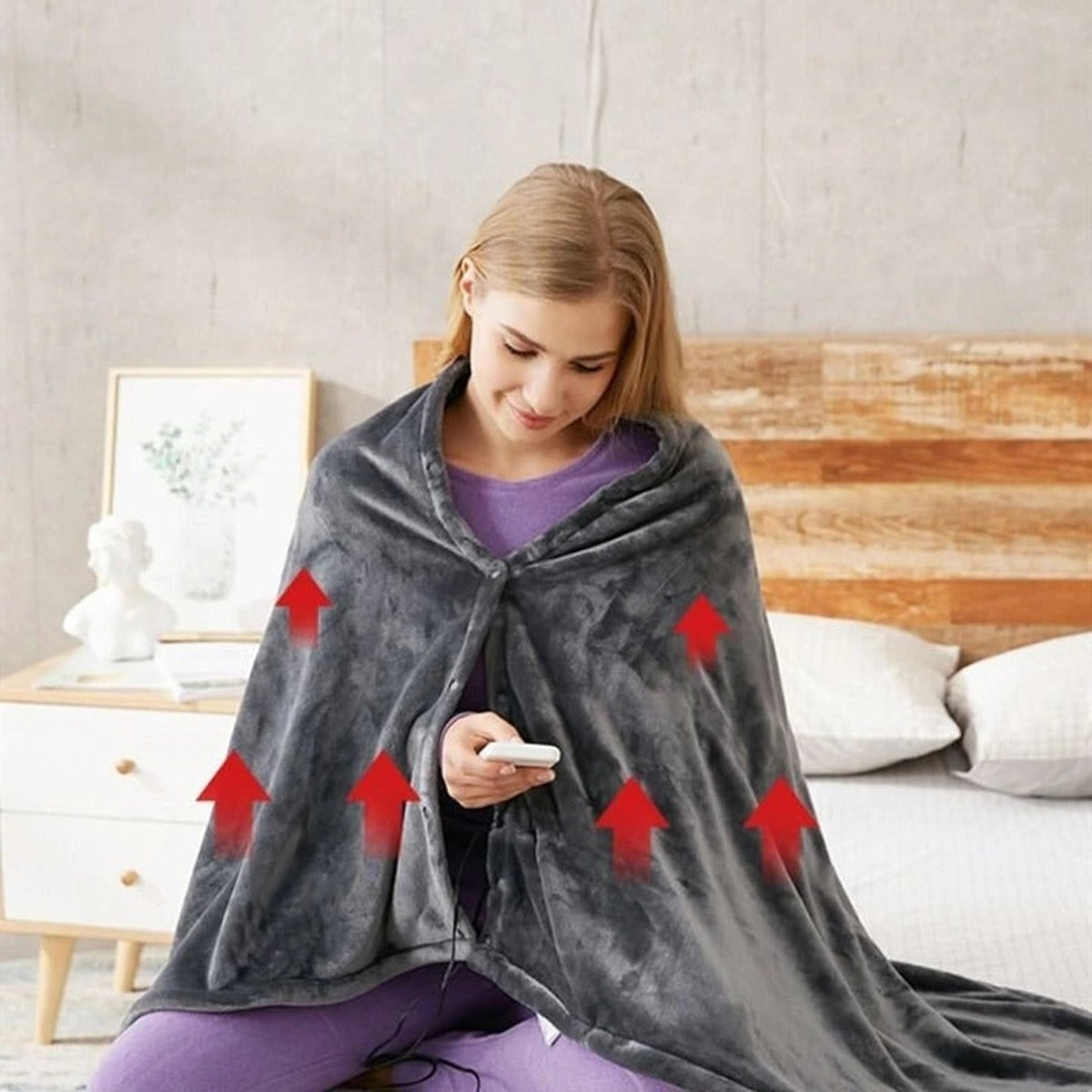 Cosy Wearable Heated Blanket Portable Throw with USB Power