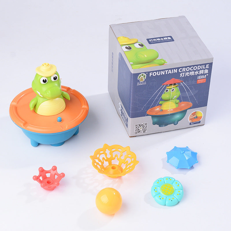 Crocodile Fountain Bath Toy with Pictured Spray Toppers