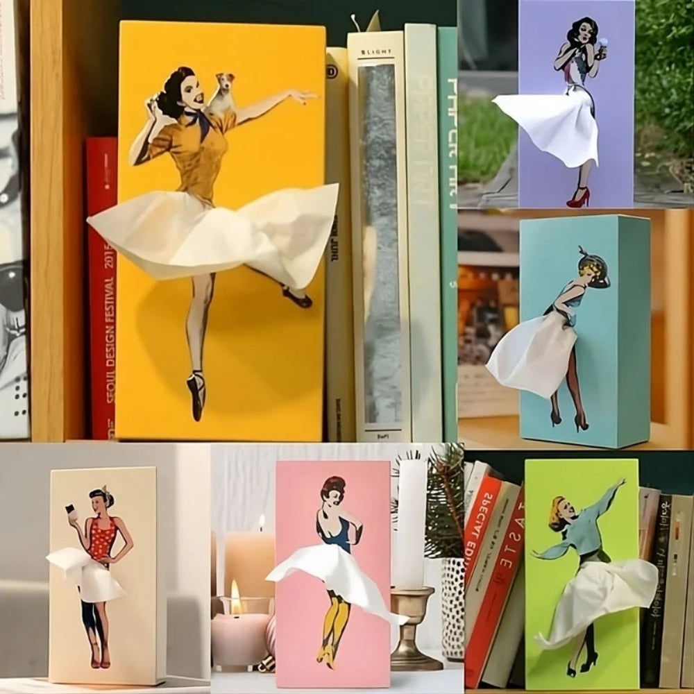 Decorative Tissue Box Cover - Novelty Dancer Design - Fun Home & Office Decor