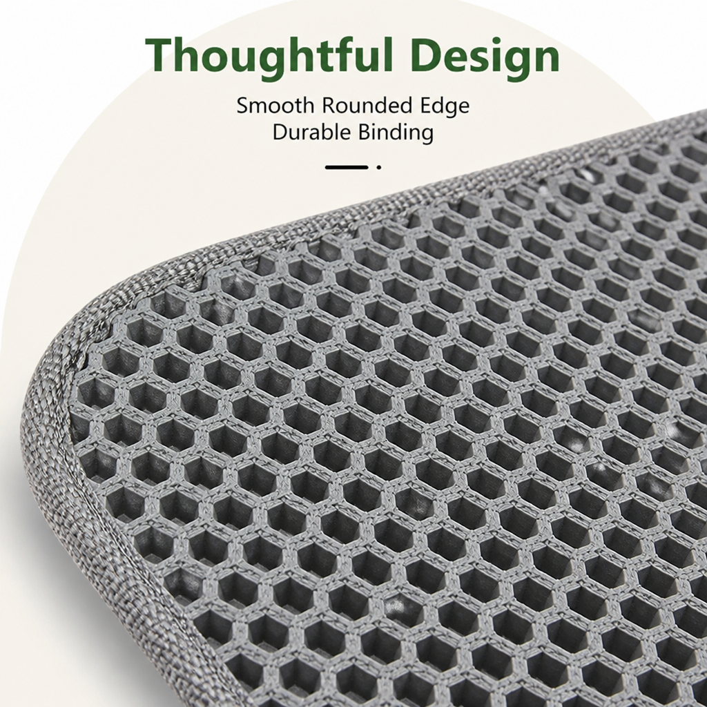 Double-layer honeycomb & waterproof cat litter mat
