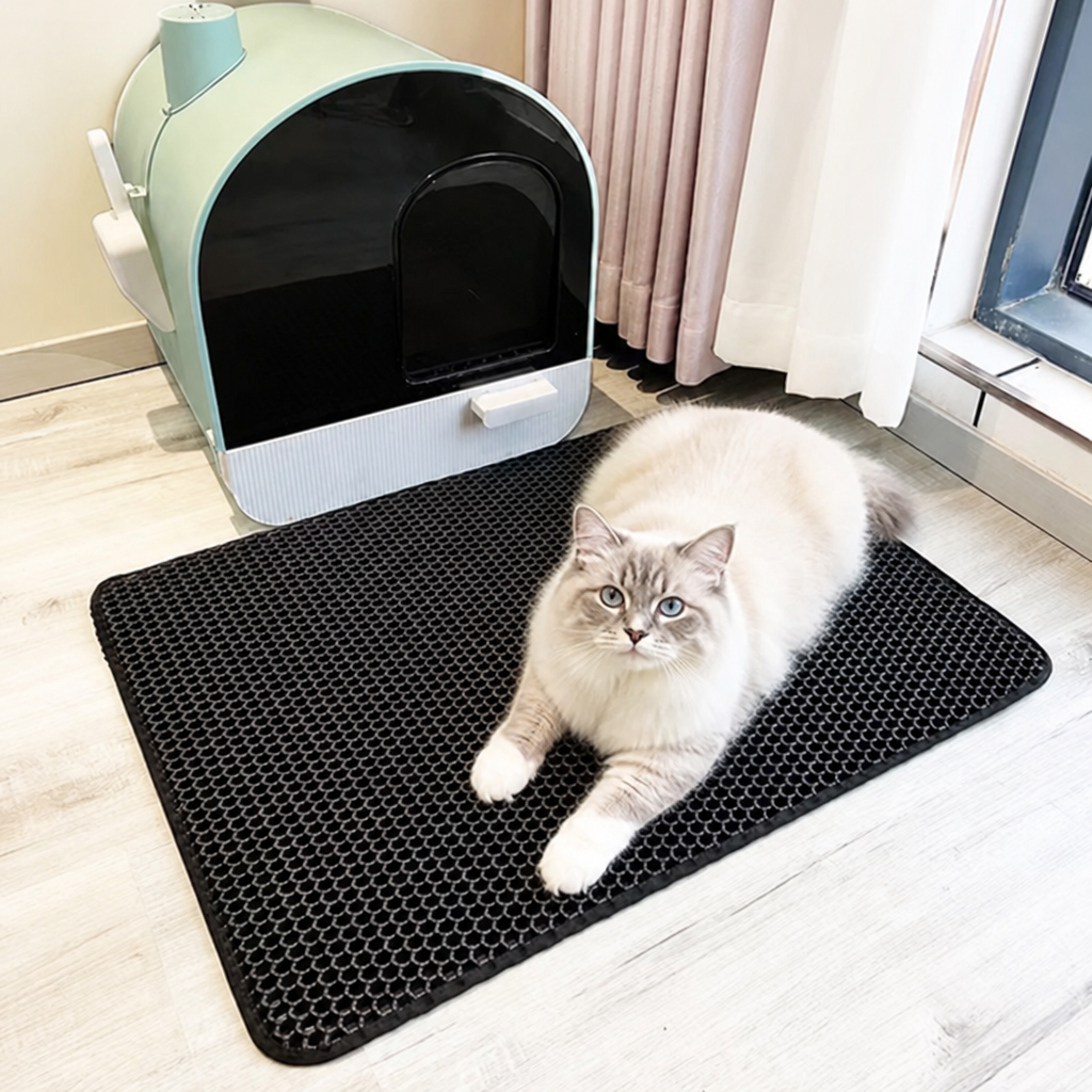 Double-layer honeycomb & waterproof cat litter mat