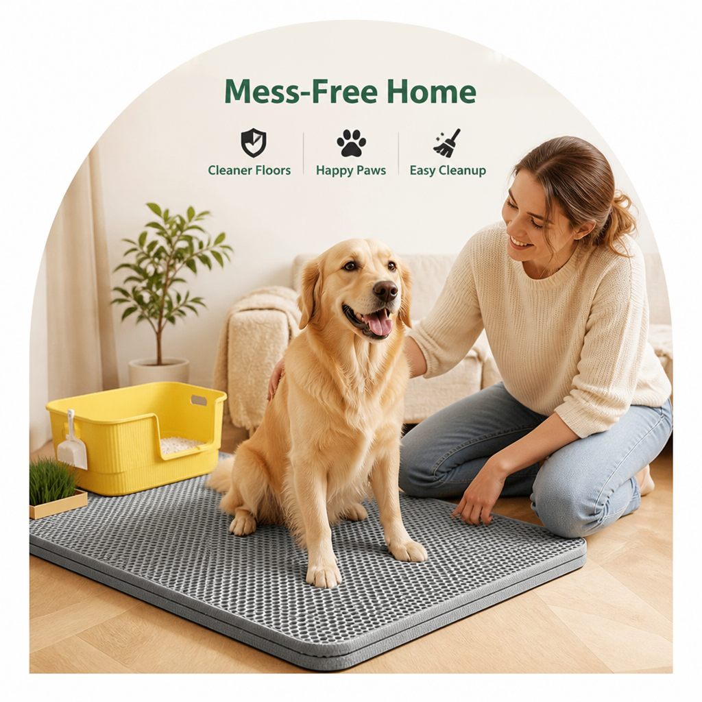 Double-Layer Waterproof & Non-Slip Litter Mat