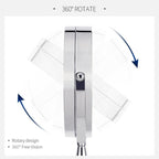 Dual-Arm LED Makeup Mirror, 1X & 7X Magnification, Wall-Mounted