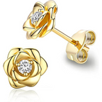 Earrings Mother's Day Gift Gold Birthstone Flower Stud Jewellery