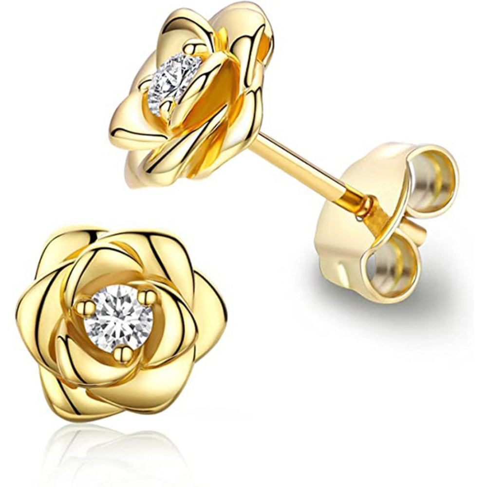 Earrings Mother's Day Gift Gold Birthstone Flower Stud Jewellery