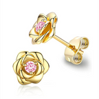 Earrings Mother's Day Gift Gold Birthstone Flower Stud Jewellery